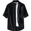 Generico Camicia Lino Camicia Uomo Lino Uomo Slim Fit Bianca Manica Lunga Nera Elegante Camice Maglietta Estiva Camicie Estive Maniche Corte Cargo Estivi Estivo Abbigliamento Firmato 3Xl Maglia Rosa Coreana