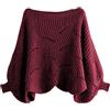 Naisicatar Sciarro maglione con maniche da donna a forma di scialle a maglia poncho panoratura calda panoratura a pipistrello a pipistrello a pipistrello sciarpa grosso da donna invernale sciarbe (rosso)