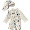 Generico Costume Neonato Mare Costume Neonato Anti UV Maglietta Bambina Indumenti Cappello Bambino Bagno 1 Anno Neonata Maglia da Sole 3 Anni 5 Bimba Intero 18M Ragazzo Cappellino Muta UPF 50 Protezione