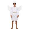 Runhomal Costume da angelo adulto per uomo, costume Cupido angelo ali angelo rave Halloween Cosplay compleanno travestimento nero, bianco, L