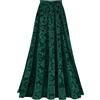Lejafay Gonna in Velluto Elegante Lunga per Donna Gonna Plissettata con Stampa Floreale Vita Elastica Vintage Ampia Taglie Sxl Verde L