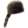 Obelunrp Cappello di Procione Cappello di Procione Caldo e Spesso con Coda pelosa in Peluche Rotondo in Pelle di con sommità Piatta per la Stagione Fredda Inverno Uomo DonnaDecorazioni Natal
