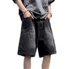Xinyilau Pantaloncini Jeans Larghi Y2k da Uomo Jorts Y2k Pantaloncini Hip-Hop Jeans Skater Pantaloncini Grunge Pantaloni estetici(Blue,M)
