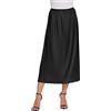 Avidlove Sottogonna lunga da donna in raso, 91,4 cm, in pizzo, taglie S-XXL, nero, Medium