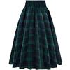 PINTUTU Gonna Vittoriana Da Donna A Vita Alta, Maxi Gonna Medievale Gonne Midi A Quadri Da Donna - Gonna Svasata A Pieghe A Trapezio Con Vita Alta, Lunghezza Al Ginocchio, In Tartan Vintage Abito Corto