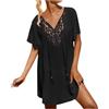 PINTUTU Copricostume Donna Mare Camicia Lunga Donna Vestito Colletto in Piedi Abito in Camicie Forti A Manica Elegante Costume Intero da Donna Costume da Bagno Intero Bikini