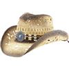 Xdyyjrasa Cappello da Cowgirl in Paglia Western con Tesa modellabile - Cappello da Cowboy in Paglia con Fasce Decorative per Donna Uomo Spiaggia Sole