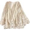 Pineeseatile Cardigan Estivi da Donna in Cotone a Maniche Lunghe Svasati all'Uncinetto Cardigan Boho in Pizzo Traspirante Lavorato all'Uncinetto per Donna, Taglia Unica
