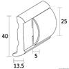 Osculati Profilo SPHAERA 25 pezzo terminale sottotavolo standard, 1 coppia