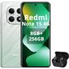XIAOMI Smartphone Xiaomi Redmi Note 15, 8+256GB, batteria 6000mAh, display 6.77" FHD, colore verde foresta (con cuffie Bluetooth)