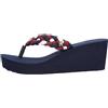 Tommy Hilfiger Sandali estivi intrecciati con zeppa Th FW0FW09198 Infradito, BLU (Rwb), 38