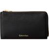 Calvin Klein Donna Porta Carte Logo Cardcase con Zip, Nero (Black/Toasted Coconut), Taglia Unica