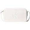 Calvin Klein Donna Borsa a Tracolla Bold Camera Bag con Logo, Bianco (White Alyssum), Taglia Unica