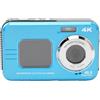 ASHATA Fotocamera subacquea, fotocamera 4K con autofocus da 48 MP, doppio schermo, fotocamera subacquea da 3 m per snorkeling fotocamera digitale compatta (blu)