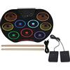 AUNMAS Pad per Batteria Elettronica Portatile Strumento a Percussione Colorato per Principianti con Alimentazione USB per Adulti - Set di Batteria Compatto e Leggero per gli