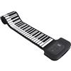 Dilwe Roll-Up Piano, Silicone 88 tasti Tastiera elettrica per pianoforte Mano Roll Piano di compleanno di Natale(88 tasti)