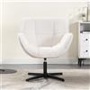 chairus Poltrona da Salotto Girevole Poltroncina Scrivania Poltroncina Imbottita Moderna in Pelliccia Sintetica Sedia Scrivania con Gambe in Metallo per Ufficio/Camera da Letto/Soggiorno, Bianco
