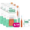 GUM INTERDENTAL Cleaners | Punta arrotondata delicata | Setole trilangolari | Cappuccio protettivo | Taglia S | 3x8 Bundle (con 1 campione bonus)