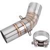 Aramox adattatore Tubo centrale di scarico per moto z900, tubo corto in acciaio inossidabile per moto 51 mm completo di silenziatore di scarico di collegamento del tubo centrale per