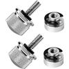 T TAKONE Per accessori Harley Davidson - 2 set di viti per sedile moto in alluminio, con clip a C e vite zigrinata per un fissaggio sicuro del sedile della moto (argento)