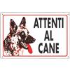 Dakota Cartello Attenti al Cane con Cane Lupo Adulto 20x30 cm