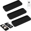 EITALY 3 Pezzi Vassoio Porta Spugne Lavello Cucina, Portaspugne per Lavello Cucina, Tappetini Drenanti in Silicone Nero, Organizer per Lavellos in Silicone Antiscivolo, per Scolapiatti Tazze Bagno