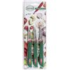 Sanelli 661603 Set 3 Coltelli Frutta e verdura: spelucchino curvo cm.6, verde/rosso
