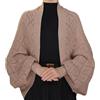 LNBLAKBXBD Scialli e Mantelle Morbidi da Donna con Maniche, Scialli Lavorati all'Uncinetto (Khaki,One Size)