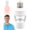 Generico Portalampada con sensore di movimento a vite, presa per luce con sensore di movimento - Portalampada E27 - Adattatore per lampadina, controllo automatico della luce di accensione/spegnimento per ripos