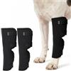 Yesmoyhe 2 Pcs Ginocchiera per Can, Cavigliere per cani, Bendaggio articolare per cani, Ginocchiere per Gambe Anteriori e Posteriori per Cani, Comodo E Regolabile,Impedisce Che Cane Si Lecchi (Nero) (XL)