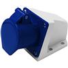 Electraline 80867 Presa Elettrica Industriale da Parete Inclinata, 16A, 2P+T, 220V, Blu