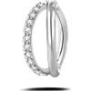 NovaNavel Piercing ombelico cerchietto one side luxury bianco in argento