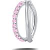 NovaNavel Piercing ombelico cerchietto one side luxury rosa in argento