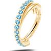 NovaNavel Piercing ombelico cerchietto intreccio acquamarina in oro