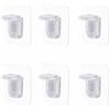 SEIWEI 6 pioli di supporto per mensole, staffe adesive per mensole, ganci autoadesivi per mensole, resistenti, per armadio, divisori, ganci di fissaggio per cucina, bagno (6 x 6 cm)