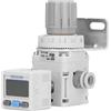 LiebeWH Kit Regolatore di Vuoto Pneumatico Valvola di Regolazione della Pressione Manometro Digitale ABS Regolatore di Pressione Dell'aria con Staffa