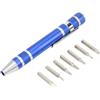 equlup Cacciavite a Penna, 8 in 1 Mini Penna a Mano Cacciavite Magnetico Tascabile Multiuso Strumento Per Viti Fini Per Falegname Falegname(Blu)