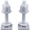 TopHomer Set di 2 viti di riparazione per coperchio WC, in plastica bianca, con foro cieco, 28 mm, dadi rettangolari, set di viti per la riparazione del bagno domestico