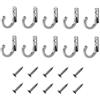 TopHomer 10 ganci da parete per chiavi, ganci singoli con viti, piccoli ganci per avvitare ciotole, gioielli, asciugamani, bagno, cucina