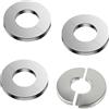 TopHomer Confezione da 4 coperture per tubi in acciaio inossidabile, flange divise a parete, collari per tubi, senza foratura, copertura rosetta rotonda a collare per tubo doccia, stufa, rubinetto - 25 mm