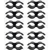 TopHomer 10 pezzi di fascette doppie per tubi, connettori per pannelli di recinzione in PVC con forma a U, clip per tubi a doppia porta per scaffali, diametro 24mm/0.9in, colore nero