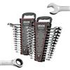 VEVOR Set di Chiavi Combinate a Cricchetto 26 Pezzi, Chiavi a Cricchetto a 72 Denti, Metriche e SAE, con Organizer per Disposizione Ordinata, in Acciaio Cr-V, per Lavori Domestici e Riparazioni Auto