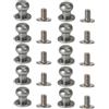 SEIWEI 10 borchie a bottone in argento anticato, con testa rotonda e viti, set di rivetti in lega di zinco, accessori fai da te in pelle per cinture, cinghie, borse (8 mm)