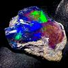 OPAL EMPIRE Opale Fire Naturale Etiope Grezzo Nero Bi-Colore 6,50 Ct 16x11 mm