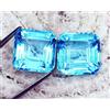 harshj_0 Blu Scuro Acquamarina Forma Quadrata Loose Gemma Paio 20 KT Certificato H255