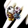 Egemdiamond Anello Argento Sterling 925 Topazio Bianco Citrino 61ct Fatto A Mano Mis. 7