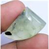 Gemsmyriad 100% Naturale Africano Verde Prehnite 32.95 Certificato Interno Nero Hair Gemma
