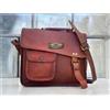 Fatto a mano Borsa Uomo Messenger In Pelle Marrone Per Laptop Tablet Mobile Grande