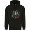 lovetshirts Spazio Nave Fantasia Galeone Vela Marinaio Uomo 80% Cotone Felpa con Cappuccio