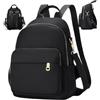 NIDONE Mini Zaino da Donna Zaino Piccolo Nero Minimalista Multitasche con Tote e Tracolla Borsa Impermeabile Regolabile per Affari, Scuola, Viaggi